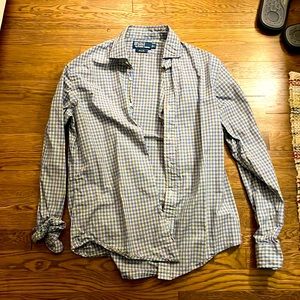 Polo mens rainbow gingham style casual long sleeve